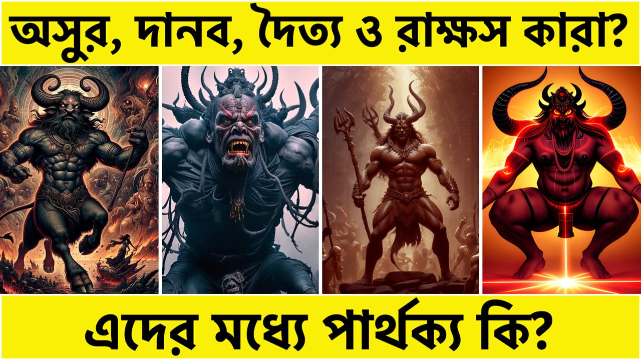 You are currently viewing অসুর, দানব, দৈত্য ও রাক্ষস কারা? এদের মধ্যে পার্থক্য কি? Asuras, Danavas, Daityas and Rakshases