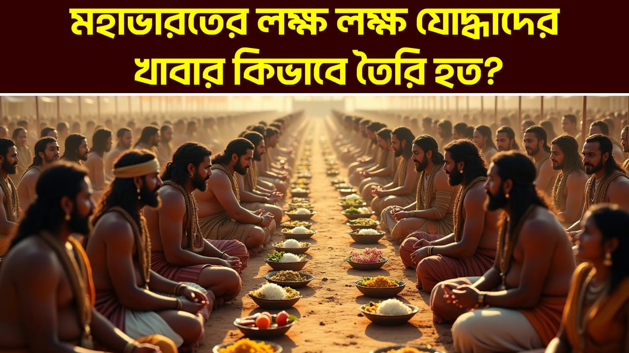 You are currently viewing মহাভারতের লক্ষ লক্ষ যোদ্ধাদের ভোজন কিভাবে প্রস্তুত করা হত? ভোজনে কখনো কম/বেশী হত না কেন?